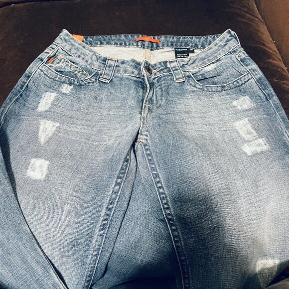 NEW Vintage Blue Blu Jeanius 26 Bootcut asymetrical back pocket flap medium wash - Picture 3 of 7